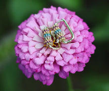 Load image into Gallery viewer, Gilded Twilight Striped Beaded Hoop Earrings | The Twilight Bloom Collection
