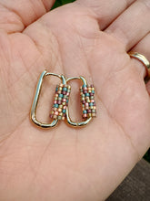 Load image into Gallery viewer, Petals at Dusk Beaded Hoop Earrings | The Twilight Bloom Collection
