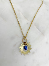 Load image into Gallery viewer, Soleil Sunburst Gemstone Beaded Gold Necklace
