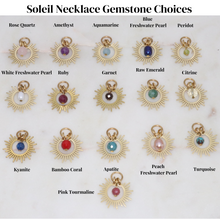 Load image into Gallery viewer, As Seen On TV Soleil Sunburst Gemstone Beaded Gold Necklace 16 Inches
