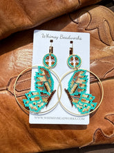 Load image into Gallery viewer, Handmade Butterfly Hoop Earrings with Hessonite Garnet | Beaded Statement Earrings
