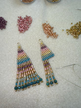 Load image into Gallery viewer, Nightfall Striped Seed Bead Earrings | The Twilight Bloom Collection
