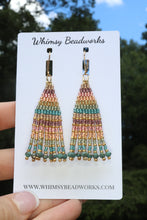 Load image into Gallery viewer, Nightfall Striped Seed Bead Earrings | The Twilight Bloom Collection

