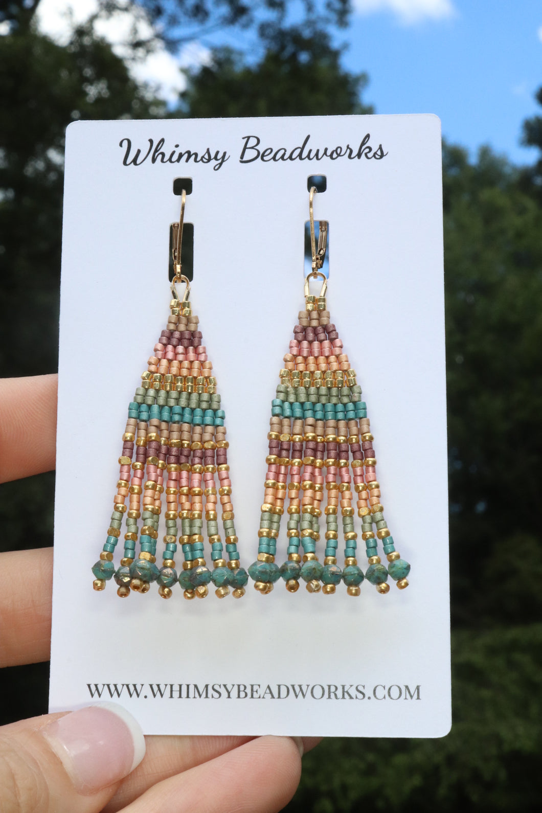 Nightfall Striped Seed Bead Earrings | The Twilight Bloom Collection