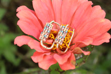 Load image into Gallery viewer, Petals at Dusk Beaded Hoop Earrings | The Twilight Bloom Collection
