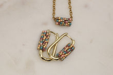 Load image into Gallery viewer, Petals at Dusk Beaded Hoop Earrings | The Twilight Bloom Collection
