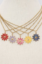 Load image into Gallery viewer, Hand Painted Flower Pendant Necklace
