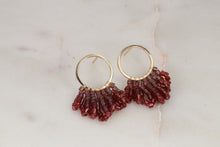 Load image into Gallery viewer, Ombre Beaded Gold Stud Earrings
