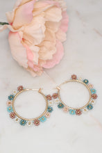 Load image into Gallery viewer, Flower Crown Hoop Earrings
