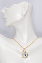 Load image into Gallery viewer, As Seen on TV Soleil Sunburst Gemstone Beaded Gold Necklace 18 Inches
