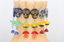 Load image into Gallery viewer, Sugar Skull Earrings for Dia de Los Muertos
