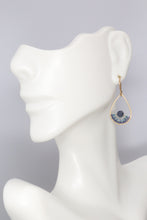Load image into Gallery viewer, Gemstone Beaded Tear Drop Earrings in Garnet, Raw Sapphire, or Green Amazonite
