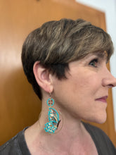 Load image into Gallery viewer, Handmade Butterfly Hoop Earrings with Hessonite Garnet | Beaded Statement Earrings
