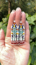 Load and play video in Gallery viewer, Bright &amp; Bold Floral Seed Bead Statement Earrings

