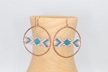 Load image into Gallery viewer, Painted Desert Beaded Copper Hoop Earrings
