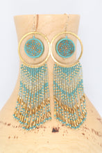 Load image into Gallery viewer, Painted Desert Mandala Beaded Hoop Earrings
