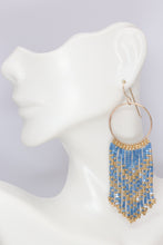 Load image into Gallery viewer, Kyanite Beaded Hoop Earrings
