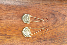 Load image into Gallery viewer, Serafina Hammered Gold Plated Dangle Earrings

