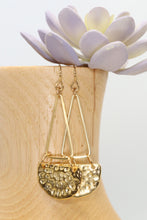 Load image into Gallery viewer, Serafina Hammered Gold Plated Dangle Earrings
