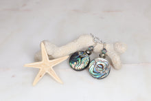 Load image into Gallery viewer, Sterling Silver Abalone Shell Circle Earrings
