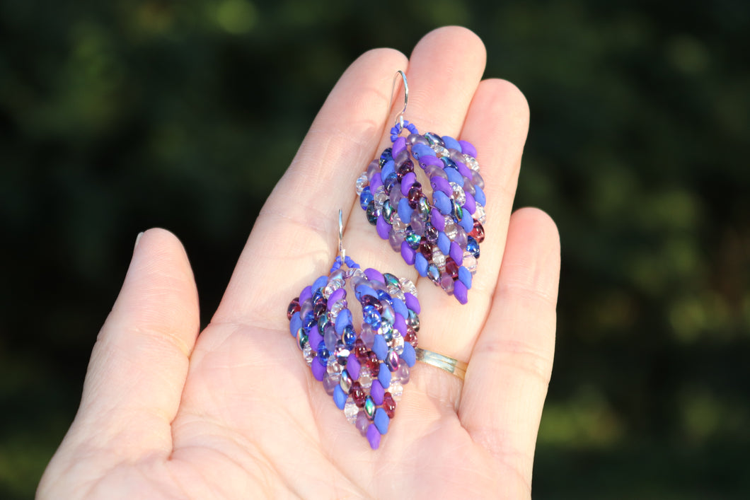 Tara Purple Beaded Earrings