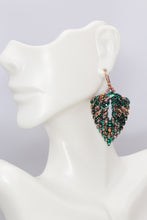 Load image into Gallery viewer, Tara Emerald Green &amp; Copper Beaded Earrings
