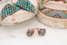 Load image into Gallery viewer, Rustic Copper Wrapped Jasper Gemstone Earrings
