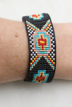 Load image into Gallery viewer, Multicolor Southwestern Cross Adjustable Beaded Cuff Bracelet
