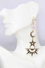 Load image into Gallery viewer, Sun Moon and Stars Crystal Earrings
