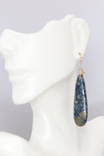 Load image into Gallery viewer, Blue Sea Sediment Teardrop Statement Earrings
