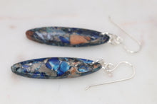 Load image into Gallery viewer, Blue Sea Sediment Teardrop Earrings
