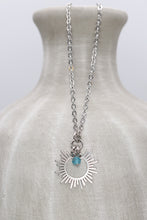 Load image into Gallery viewer, Soleil Sunburst Gemstone Beaded Silver Necklace
