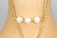 Load image into Gallery viewer, Wire Wrapped Freshwater Pearl Bar Necklace
