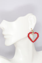 Load image into Gallery viewer, Open Heart Beaded Earrings
