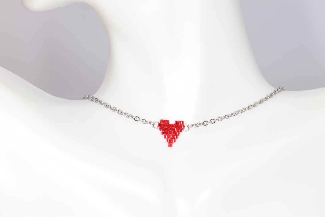 Dainty Beaded Heart Necklaces
