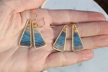 Load image into Gallery viewer, Blue Ombre Triangle Earrings
