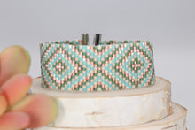 Load image into Gallery viewer, Southwest Boho Cuff Style Bracelet, Tribal Seed Bead Jewelry, Hippie Beaded Adjustable Bracelet, Gift for Her
