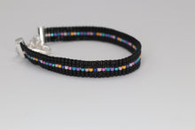 Load image into Gallery viewer, Dainty Black Rainbow Seed Bead Bracelet
