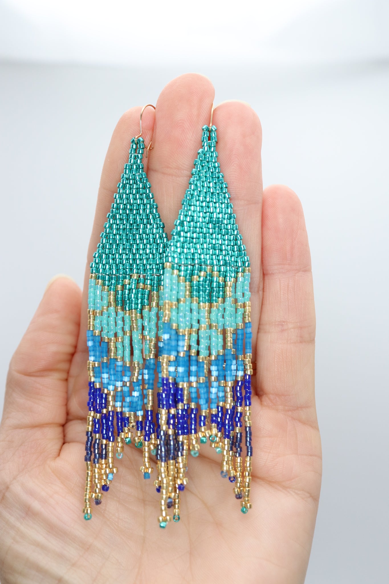 Mermaid Tail Stainless Steel Beaded Earrings - Ayame Designs
