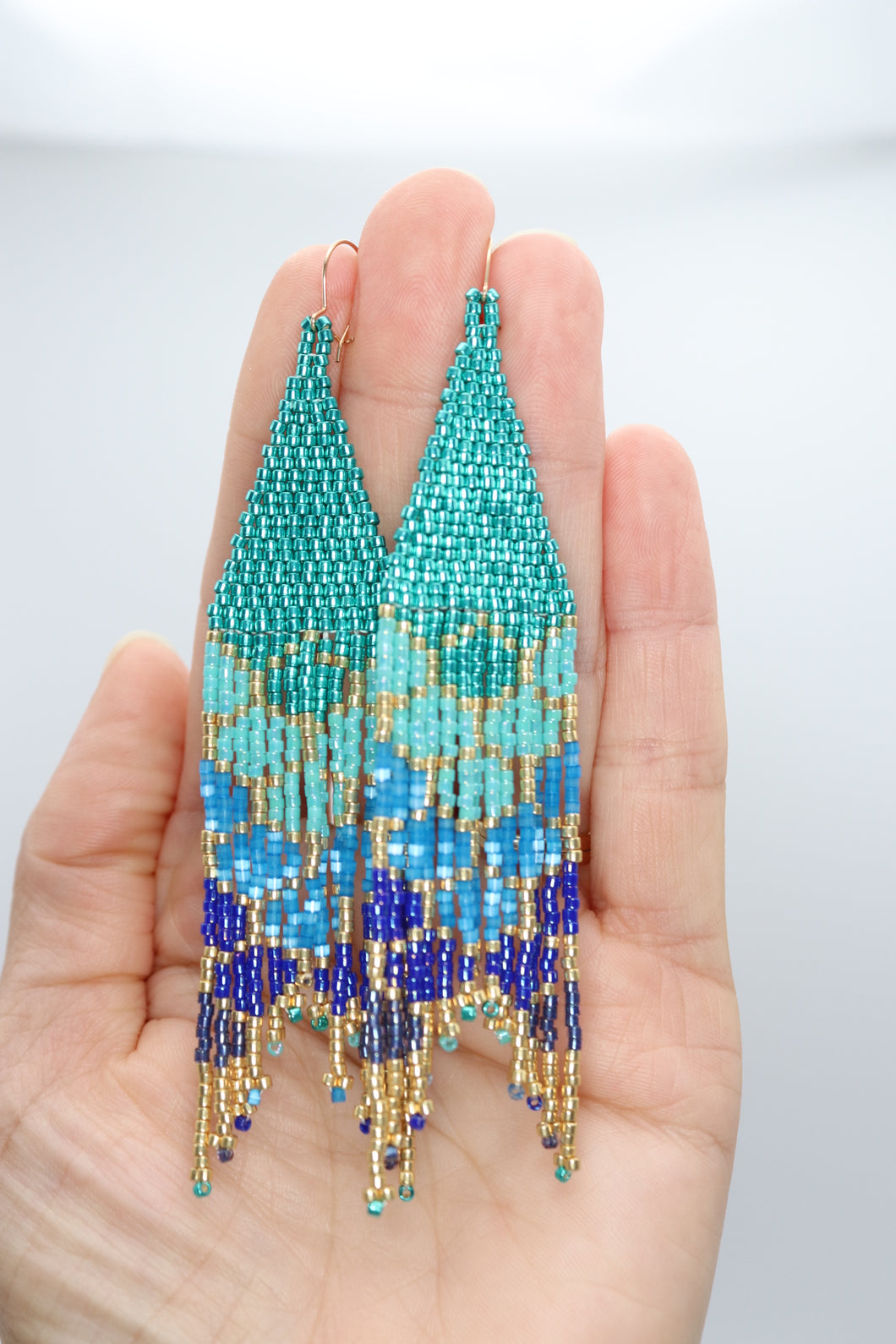 Mermaid Tail Seed Bead Earrings