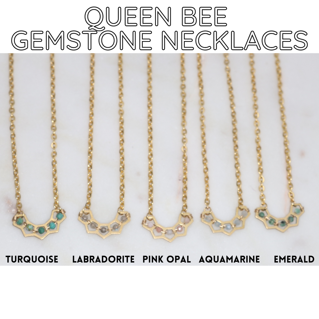 Queen Bee Gemstone Necklace