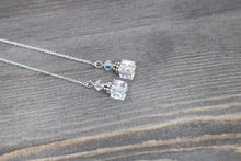 Load image into Gallery viewer, Crystal &amp; Sterling Silver Threader Earrings
