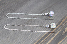 Load image into Gallery viewer, Crystal &amp; Sterling Silver Threader Earrings
