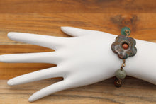 Load image into Gallery viewer, Boho Flower Gemstone &amp; Brass Bracelet
