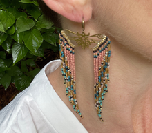 Load image into Gallery viewer, Butterfly Fringe Seed Bead Beaded Earrings
