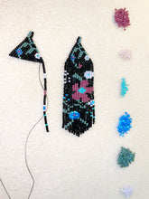 Load image into Gallery viewer, Long Beaded Flower Earrings
