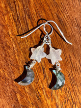 Load image into Gallery viewer, Luna Sterling Silver Moon &amp; Star Earrings
