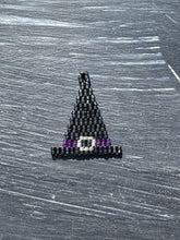 Load image into Gallery viewer, Beaded Witch Hat Earrings for Halloween

